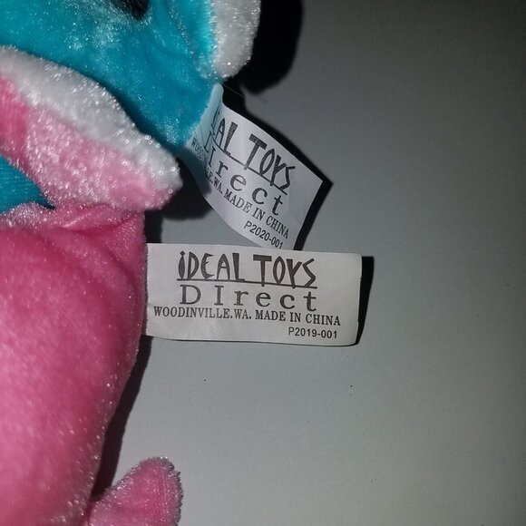 2 Narwhal Plush Lot Blue Pink Ocean Stuffed Animal Lot Ideal Toy Direct Small 4" - Picture 7 of 9